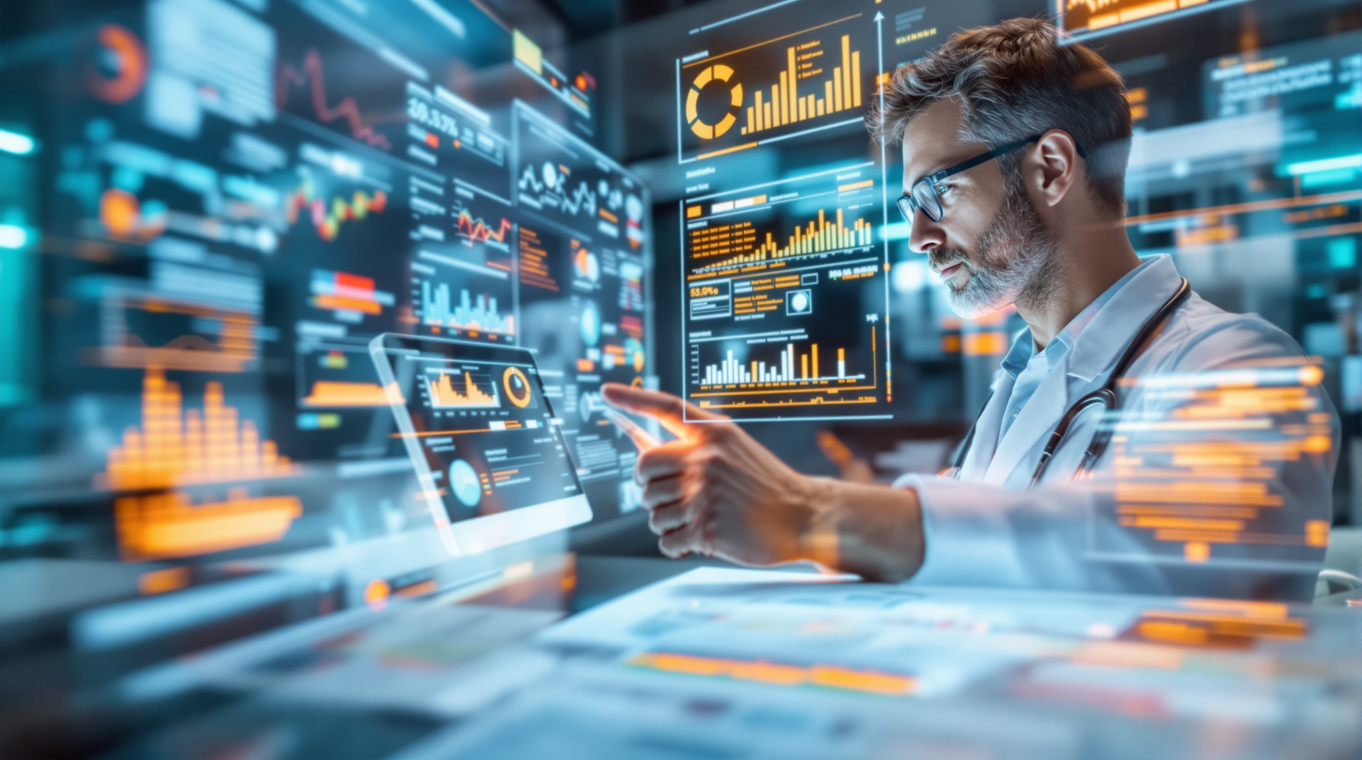 Medical professional reviewing GHRH data
